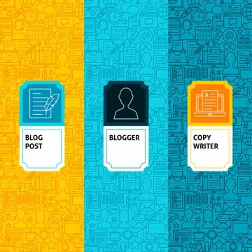 Line Blogging Package Labels Stock Illustration