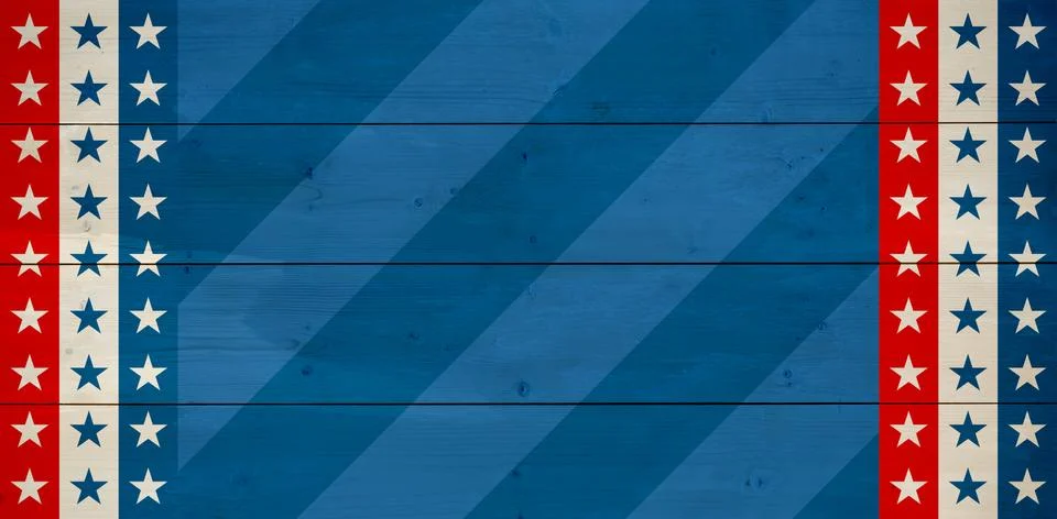 Line in a blue background against bleached wooden planks background Stock Illustration