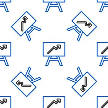 Line Board with graph chart icon isolated seamless pattern on white background Stock Illustration