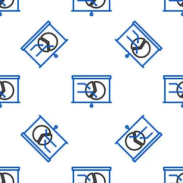Line Board with graph chart icon isolated seamless pattern on white background Stock Illustration