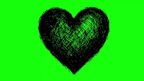 Line boil effect animatio black heart Stock Footage 338016139