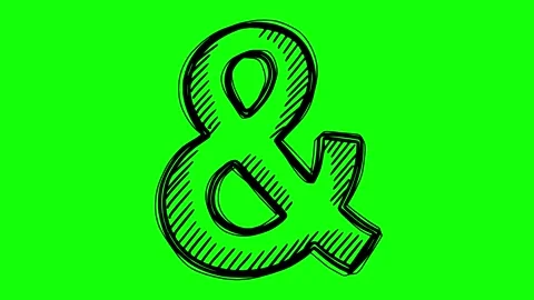 Line boil effect black ampersand symbol animation Stock Footage 340520317