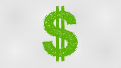 Line boil effect green symbol dollar Stock Footage 338201821
