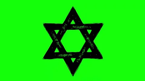 Line boil outline effect star david Stock Footage 339586685