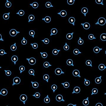Line Bomb ready to explode icon isolated seamless pattern on black background 库存插图