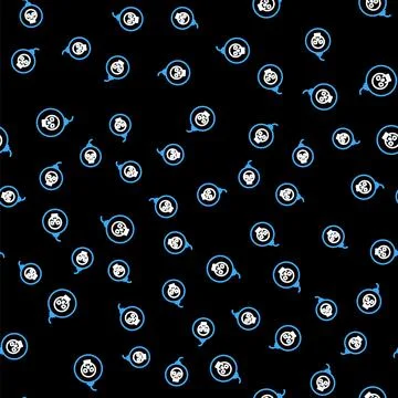 Line Bomb ready to explode icon isolated seamless pattern on black background イラスト素材