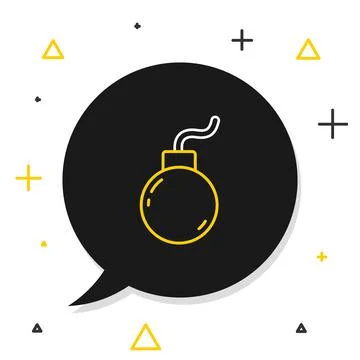 Line Bomb ready to explode icon isolated on white background. Colorful outline Stock Illustration