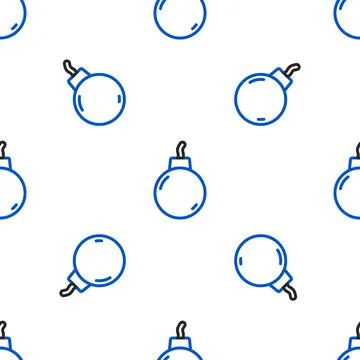 Line Bomb ready to explode icon isolated seamless pattern on white background Stock Illustration