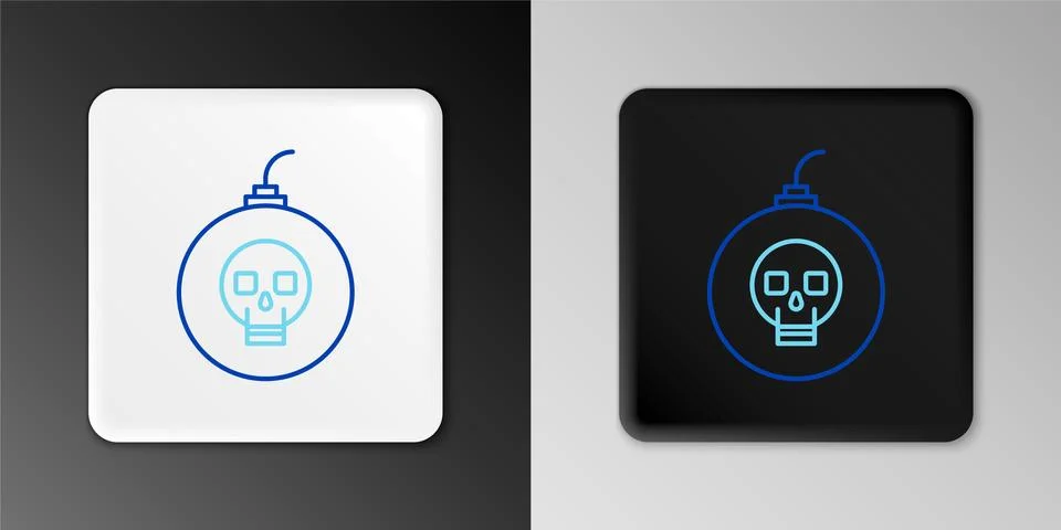 Line Bomb ready to explode icon isolated on grey background. Happy Halloween イラスト素材