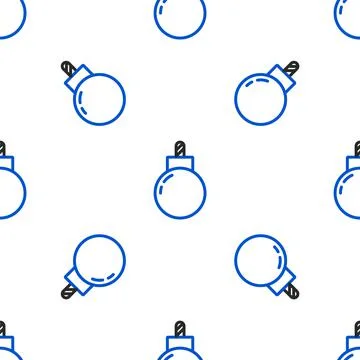 Line Bomb ready to explode icon isolated seamless pattern on white background Stock Illustration
