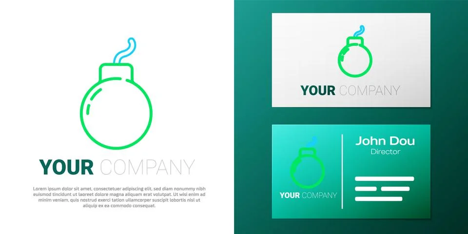 Line Bomb ready to explode icon isolated on white background. Colorful outline Stock Illustration