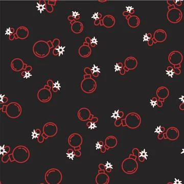Line Bomb ready to explode icon isolated seamless pattern on black background イラスト素材