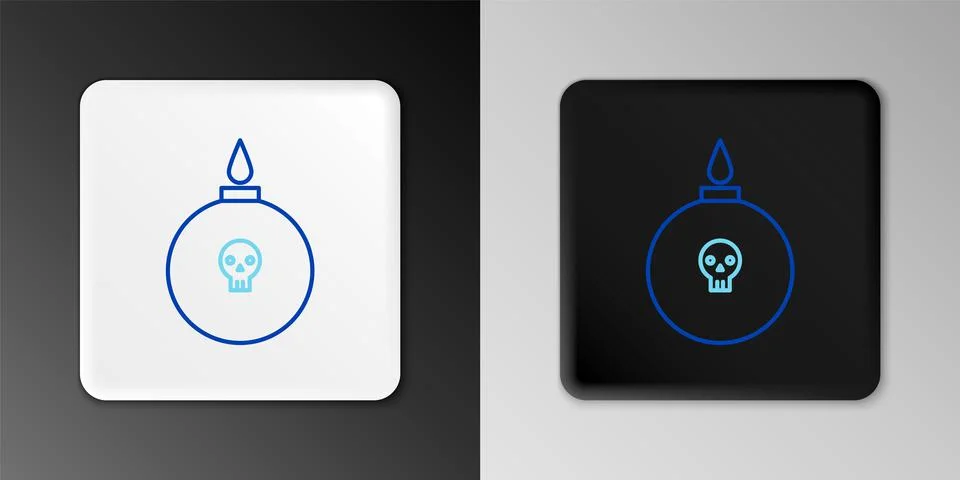 Line Bomb ready to explode icon isolated on grey background. Colorful outline イラスト素材