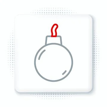 Line Bomb ready to explode icon isolated on white background. Colorful outline Stock Illustration
