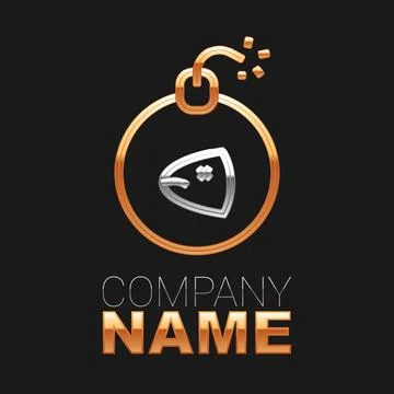 Line Bomb ready to explode icon isolated on black background. Colorful outlin Stock Illustration