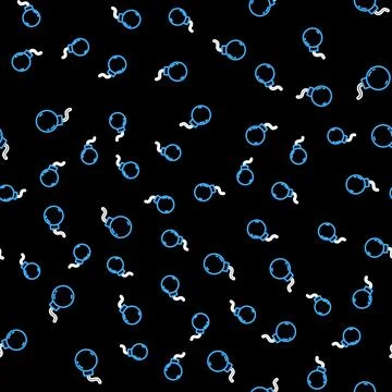 Line Bomb ready to explode icon isolated seamless pattern on black background Иллюстрация