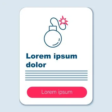 Line Bomb ready to explode icon isolated on grey background. Colorful outline イラスト素材
