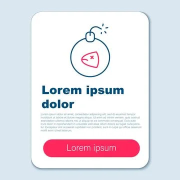 Line Bomb ready to explode icon isolated on grey background. Colorful outline 库存插图