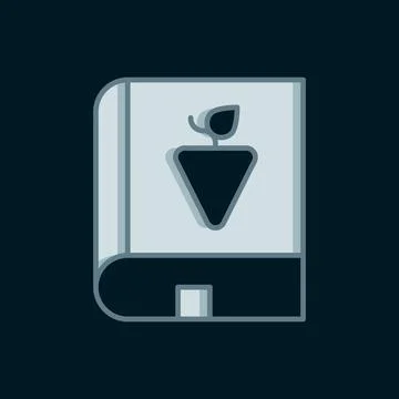 Line Book about grapes icon isolated on black background. Flat filled outli.. Stock Illustration