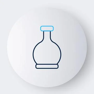 Line Bottle with potion icon isolated on white background. Flask with magic Stock Illustration