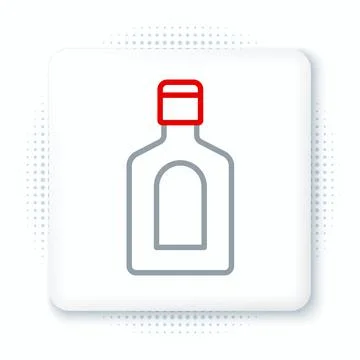Line Bottle of shampoo icon isolated on white background. Colorful outline co Stock Illustration
