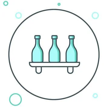 Line Bottle of wine icon isolated on white background. Wine varieties. Colo.. Stock Illustration