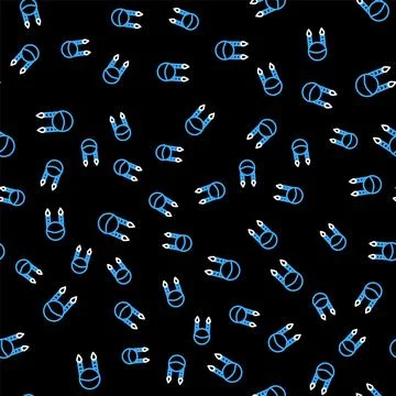 Line Braid icon isolated seamless pattern on black background. Vector Stock Illustration