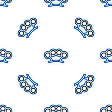 Line Brass knuckles icon isolated seamless pattern on white background. Colorful Stock Illustration