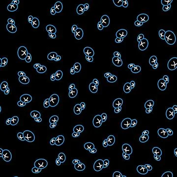 Line Bread loaf icon isolated seamless pattern on black background. Vector イラスト素材