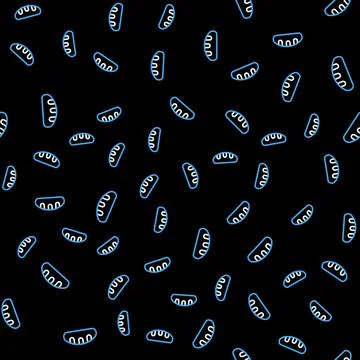 Line Bread loaf icon isolated seamless pattern on black background. Vector イラスト素材