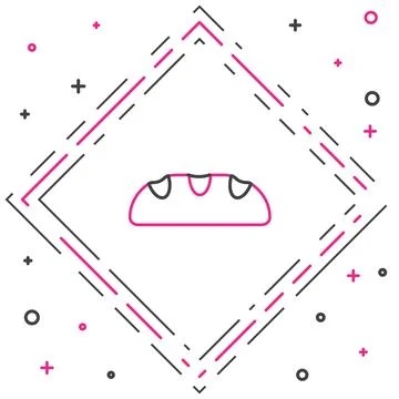 Line Bread loaf icon isolated on white background. Colorful outline concept イラスト素材