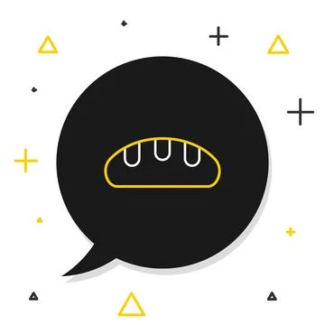 Line Bread loaf icon isolated on white background. Colorful outline concept.. Stock Illustration