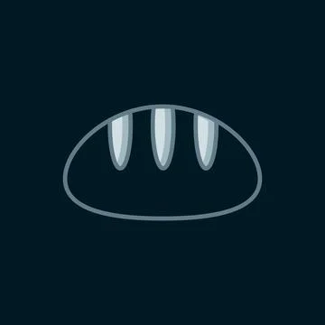 Line Bread loaf icon isolated on black background. Flat filled outline styl.. Stock Illustration