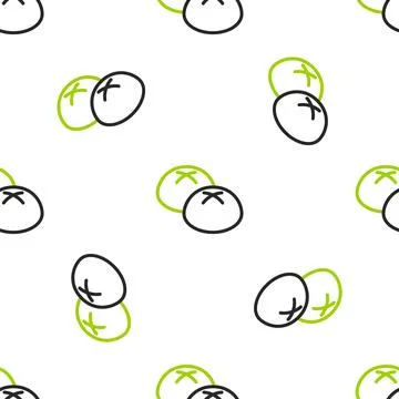 Line Bread loaf icon isolated seamless pattern on white background.  Vector イラスト素材
