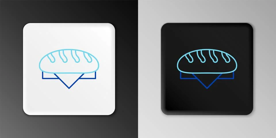 Line Bread loaf icon isolated on grey background. Colorful outline concept... Stock Illustration