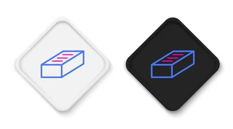 Line Brick icon isolated on white background. Colorful outline concept. Vector Stock Illustration