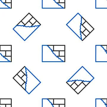 Line Bricks icon isolated seamless pattern on white background. Colorful outline Stock Illustration