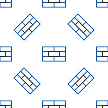Line Bricks icon isolated seamless pattern on white background. Colorful outline Stock Illustration