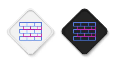 Line Bricks icon isolated on white background. Colorful outline concept. Vect Stock Illustration