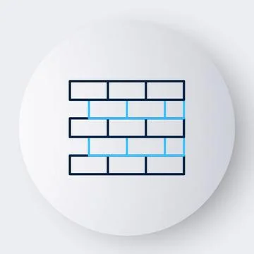 Line Bricks icon isolated on white background. Colorful outline concept. Vector Stock Illustration