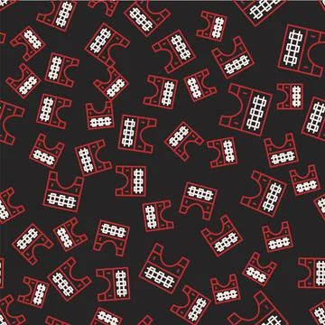 Line Bridge for train icon isolated seamless pattern on black background. Vector Stock Illustration