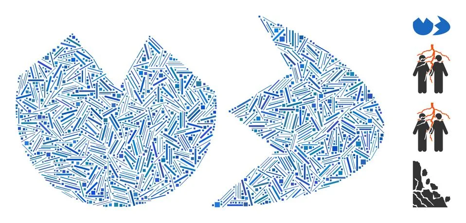 Line Broken Eggshell Icon Vector Collage 스톡 일러스트