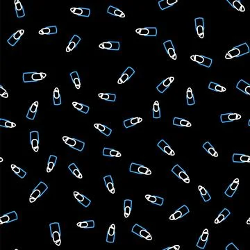 Line Broken nail icon isolated seamless pattern on black background. Cracked Illustrazione stock