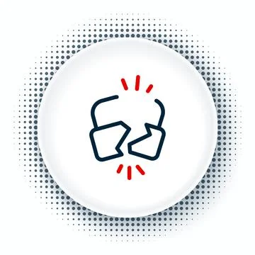 Line Broken or cracked lock icon isolated on white background. Unlock sign Stock Illustration