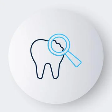 Line Broken tooth icon isolated on white background. Dental problem icon. Dental Stockillustratie