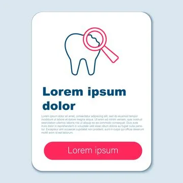 Line Broken tooth icon isolated on grey background. Dental problem icon. Dental Illustrazione stock