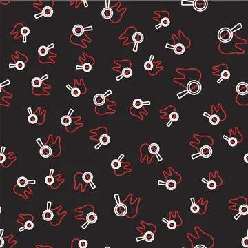 Line Broken tooth icon isolated seamless pattern on black background. Dental 스톡 일러스트
