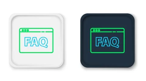 Line Browser FAQ icon isolated on white background. Internet communication .. Stock Illustration