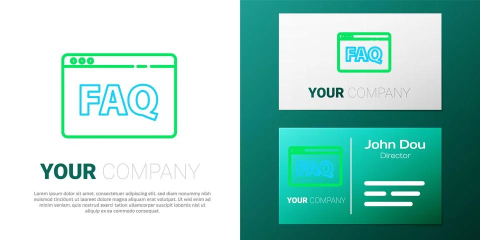 Line Browser FAQ icon isolated on white background. Internet communication .. Illustrazione stock