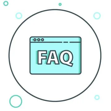 Line Browser FAQ icon isolated on white background. Internet communication .. Stock Illustration